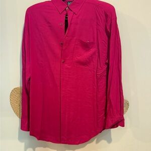 Basic Editions Pink Casual Button Down Shirt